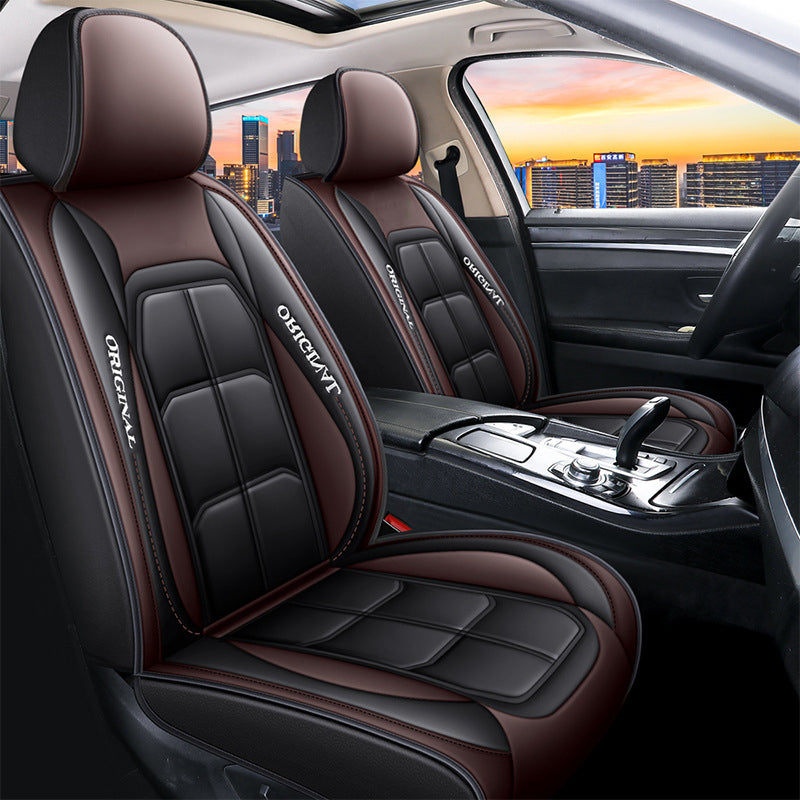 Car Front Seat Covers, 2-Piece PU Leather Set with Universal Fit