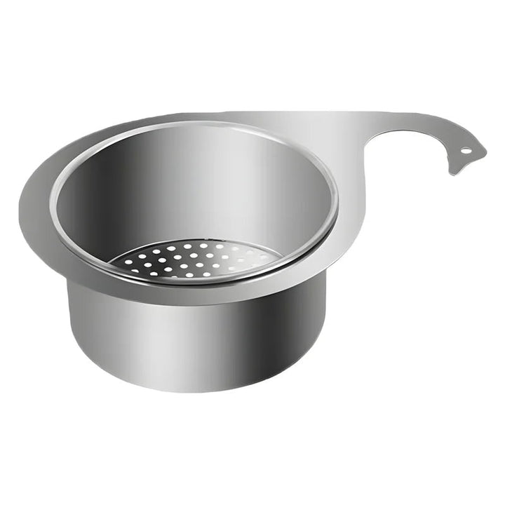 Stainless Steel Sink Strainer Basket with Drain Filtration and Faucet Hook Floor