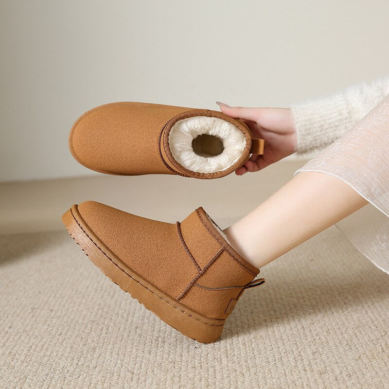 Elegant Winter Ankle Boots with Fur for Women