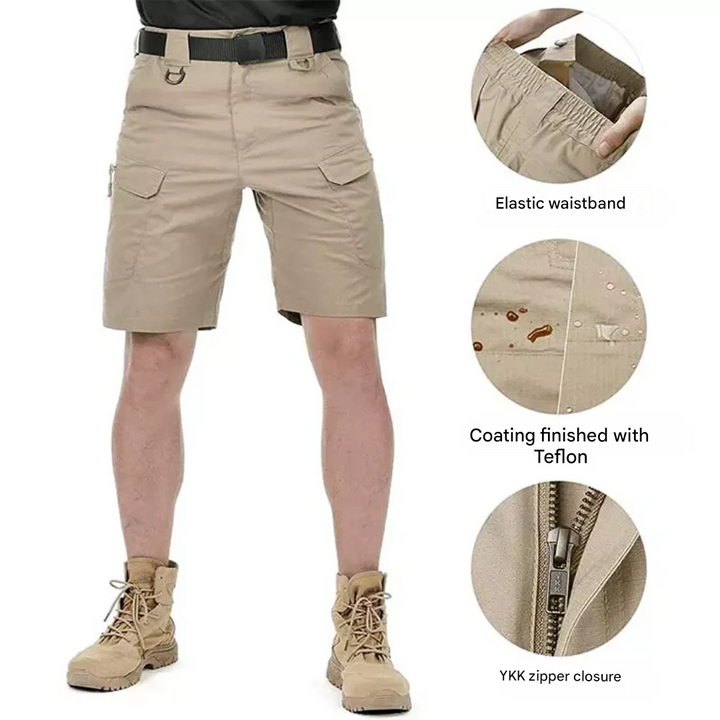 Men's Outdoor Shorts with 6 Zip Pockets - FlexTrek Cargo Shorts
