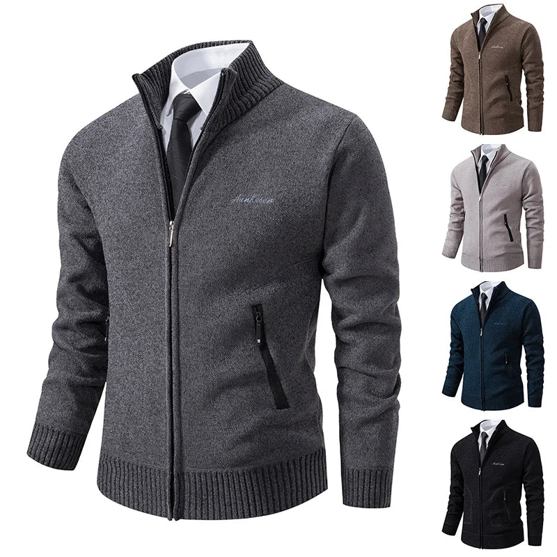 Men's Knitted Cardigan with Lining – Soft Cardigan Jacket