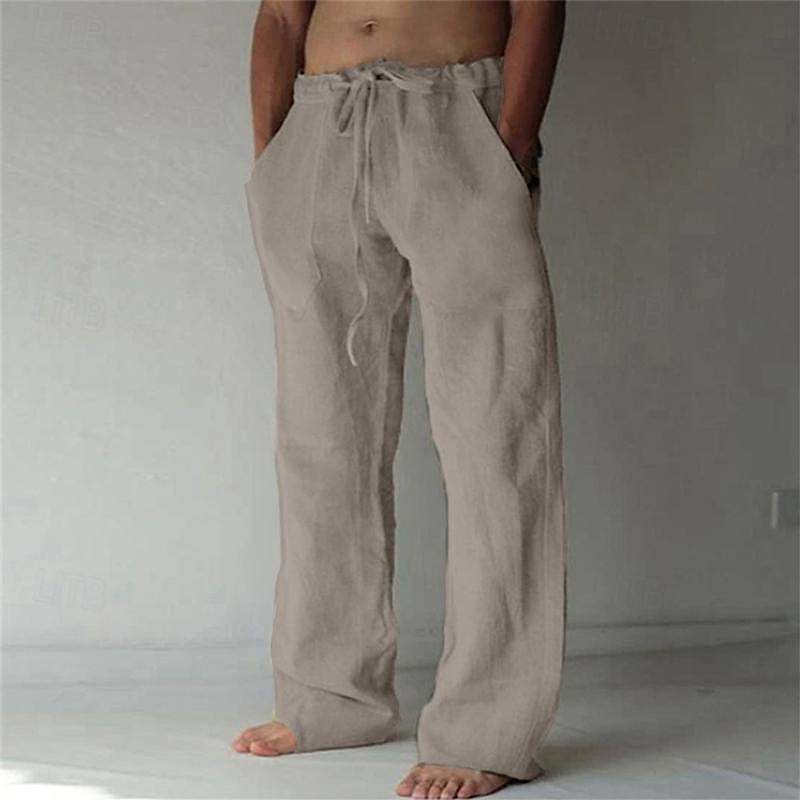 Casual Men's Wide-Cut Linen Pants for Summer – Elias