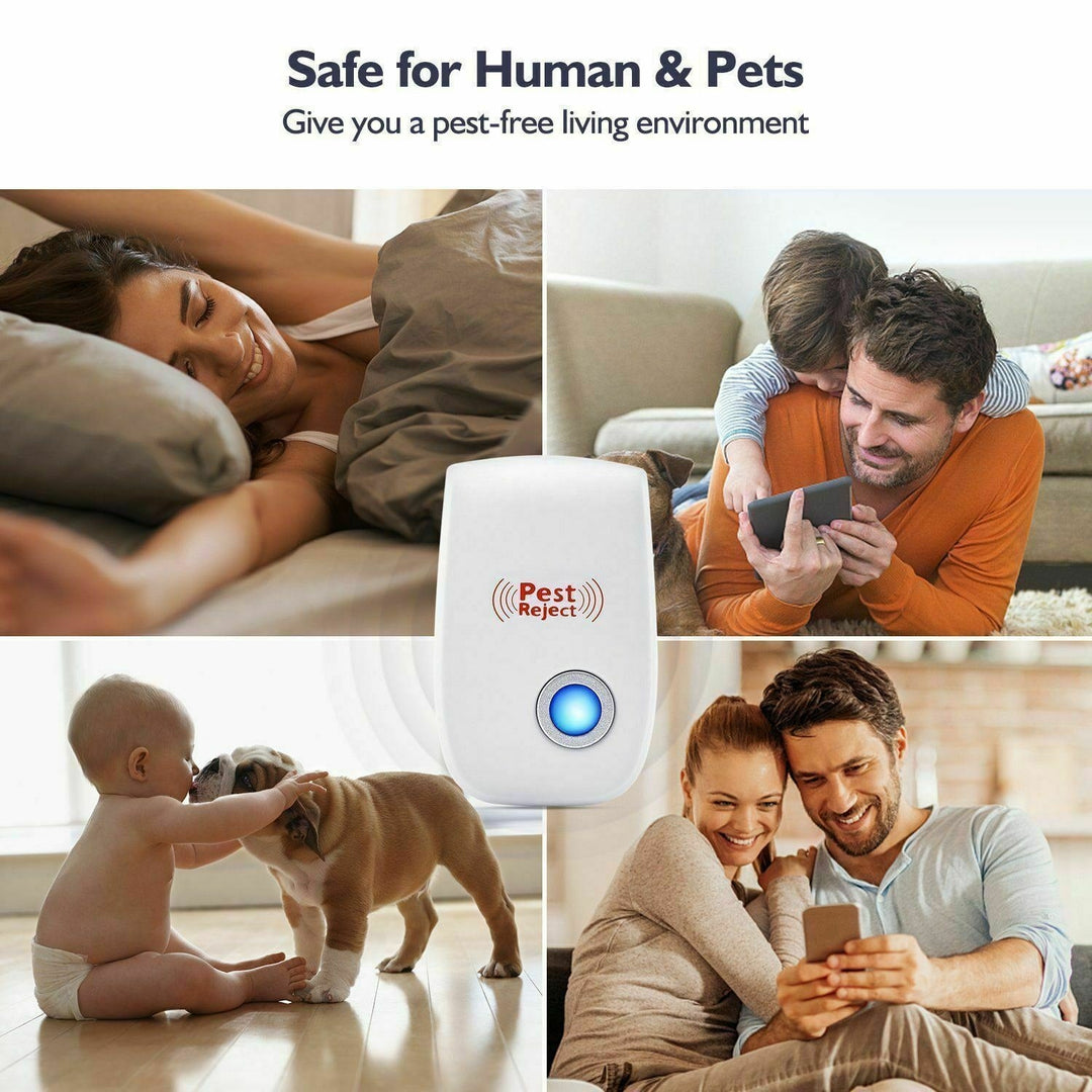 Ultrasonic Pest Repeller Insect and Bug Control with Plug-In Electronic Design and LED Indicator