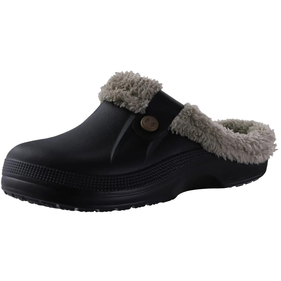 Men's Waterproof Fur-Lined Winter Clogs with Non-Slip Sole