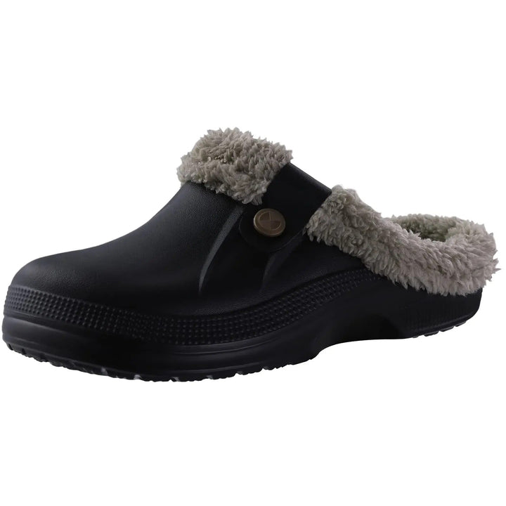 Men's Waterproof Fur-Lined Winter Clogs with Non-Slip Sole