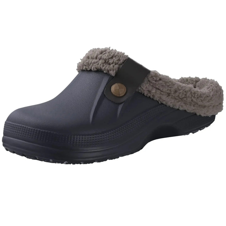 Men's Waterproof Fur-Lined Winter Clogs with Non-Slip Sole