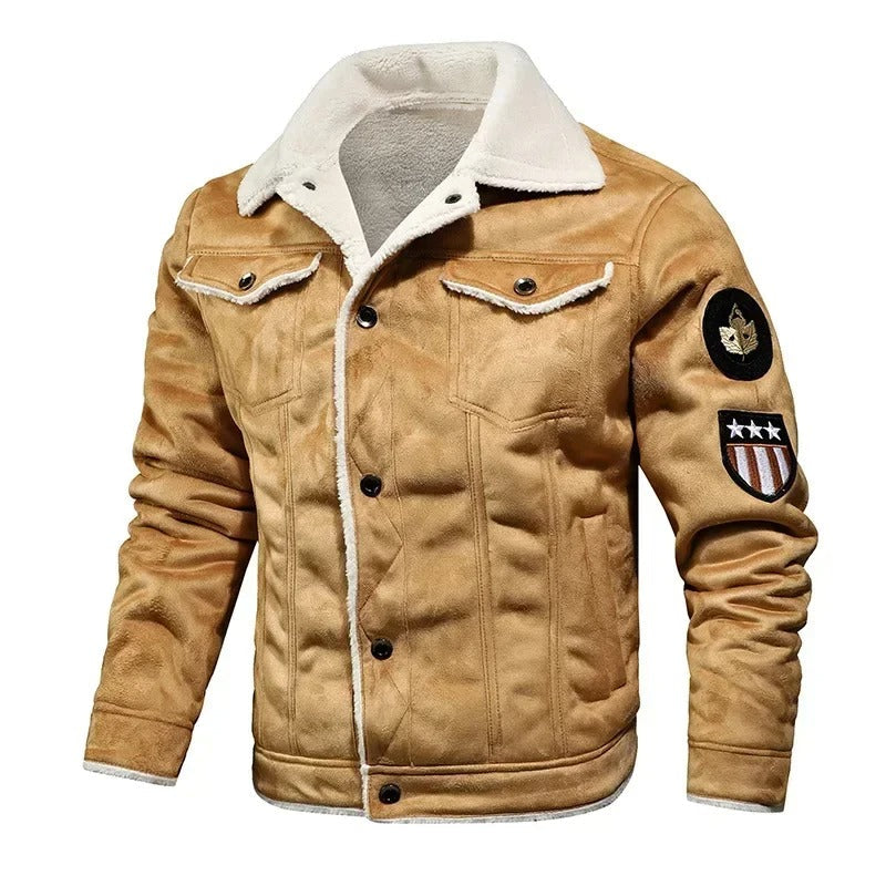 Luxurious Oversized Leather Jacket with Velvet Lining – Victor