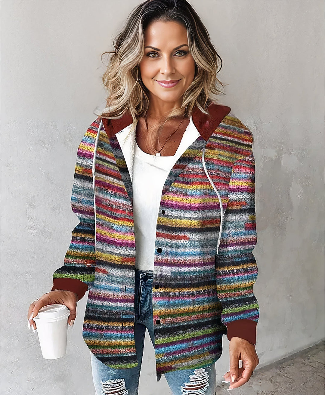 Warm Knitted Women's Hooded Jacket – Noëlle
