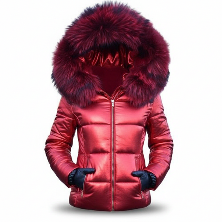 Women's Thick Lined Winter Jacket with Hood, Wind- and Water-Repellent.