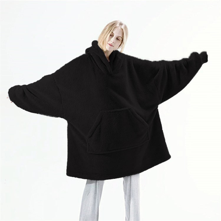 Wearable Blanket Hoodie with Oversized Fleece and Kangaroo Pocket