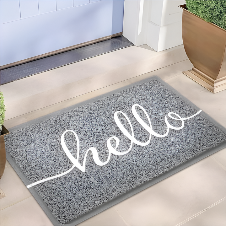 Welcome Mat Outdoor with PVC Loop Texture and Non-Slip Rubber Backing Cat