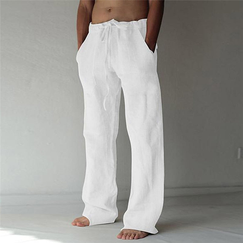 Casual Men's Wide-Cut Linen Pants for Summer – Elias