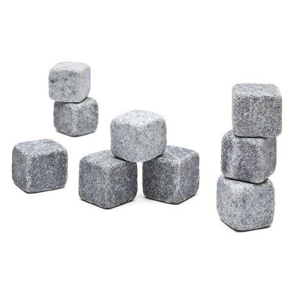 Whiskey Ice Cubes and Soapstone Stones, Reusable Chilling Rocks, Set of 9
