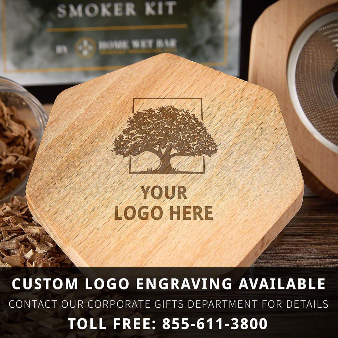 Whiskey Smoker Kit and Cocktail with Wooden Design for Smoked Old Fashioned Drinks
