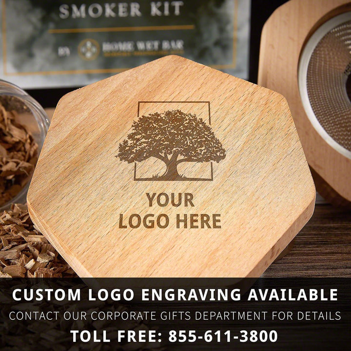 Whiskey Smoker Kit and Cocktail with Wooden Design for Smoked Old Fashioned Drinks