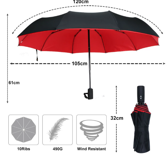 Storm-Proof Windproof Umbrella | Protection Against Rain and Wind