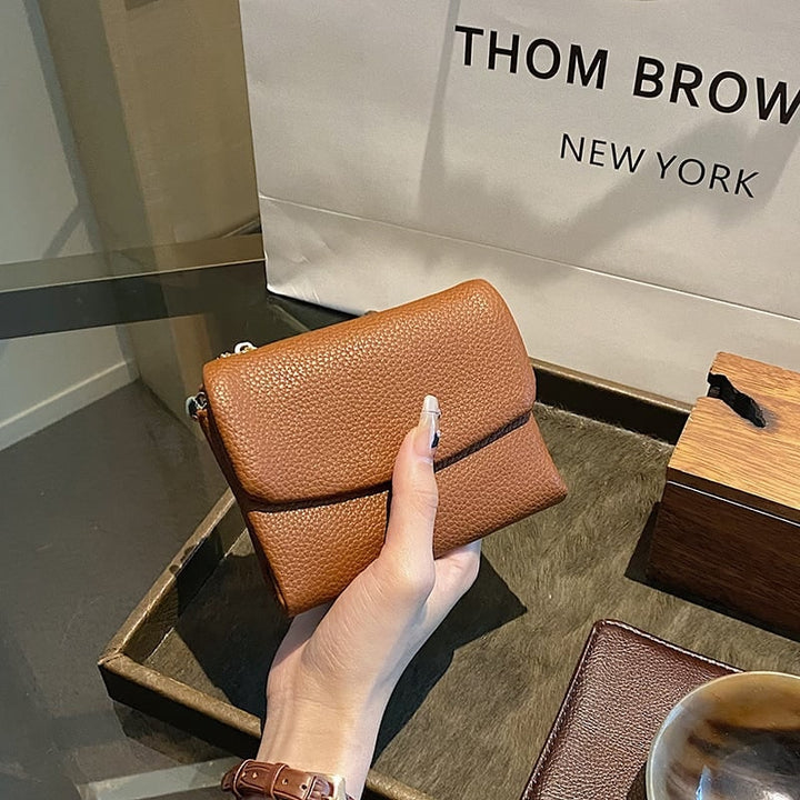 Women's Leather Wallet with Zippered Pockets Card Slots and Id Window