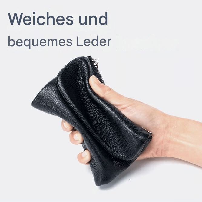 Women's Leather Wallet with Zippered Pockets Card Slots and Id Window